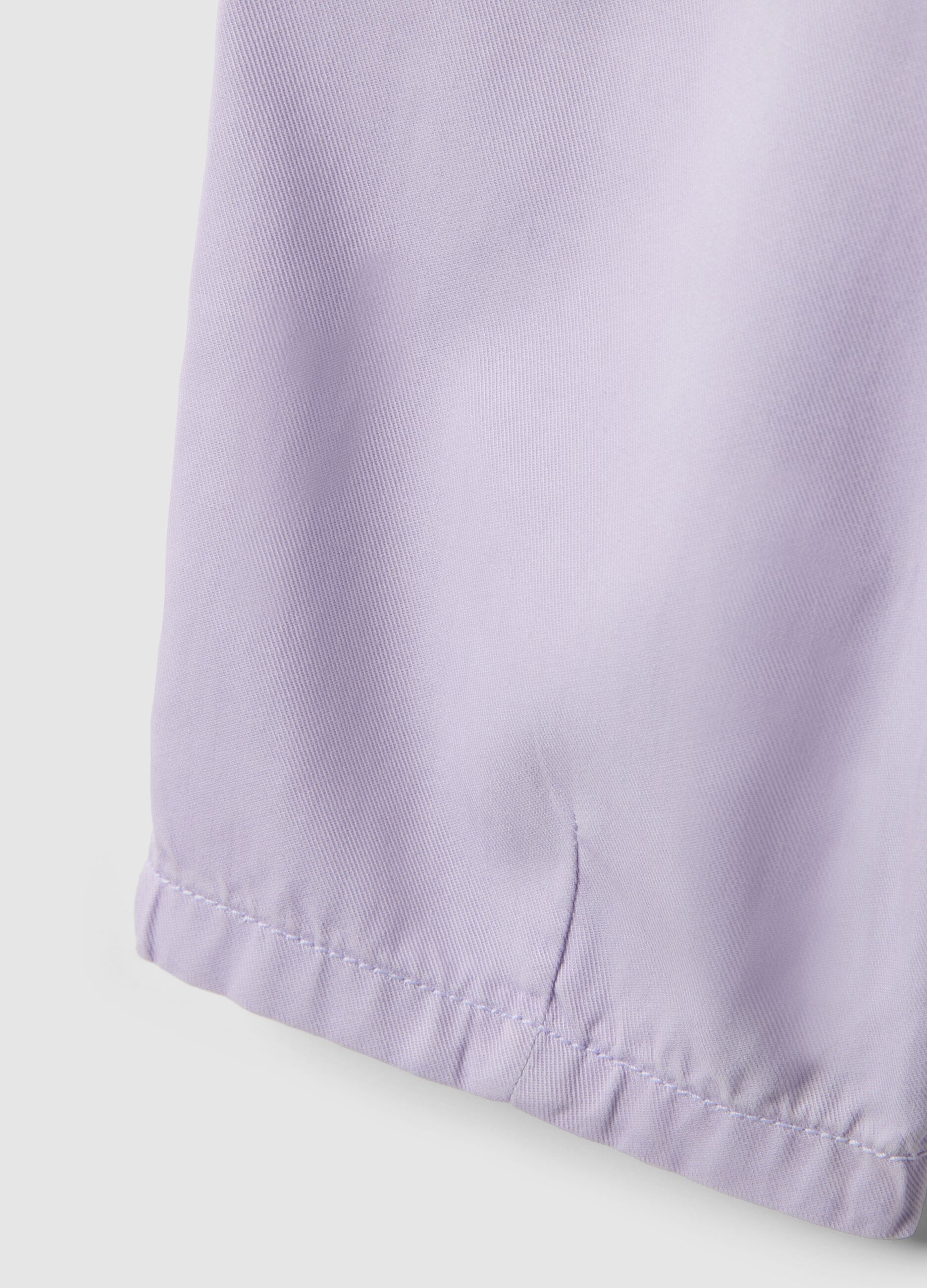 Purple lyocell and cotton baggy trousers for girls