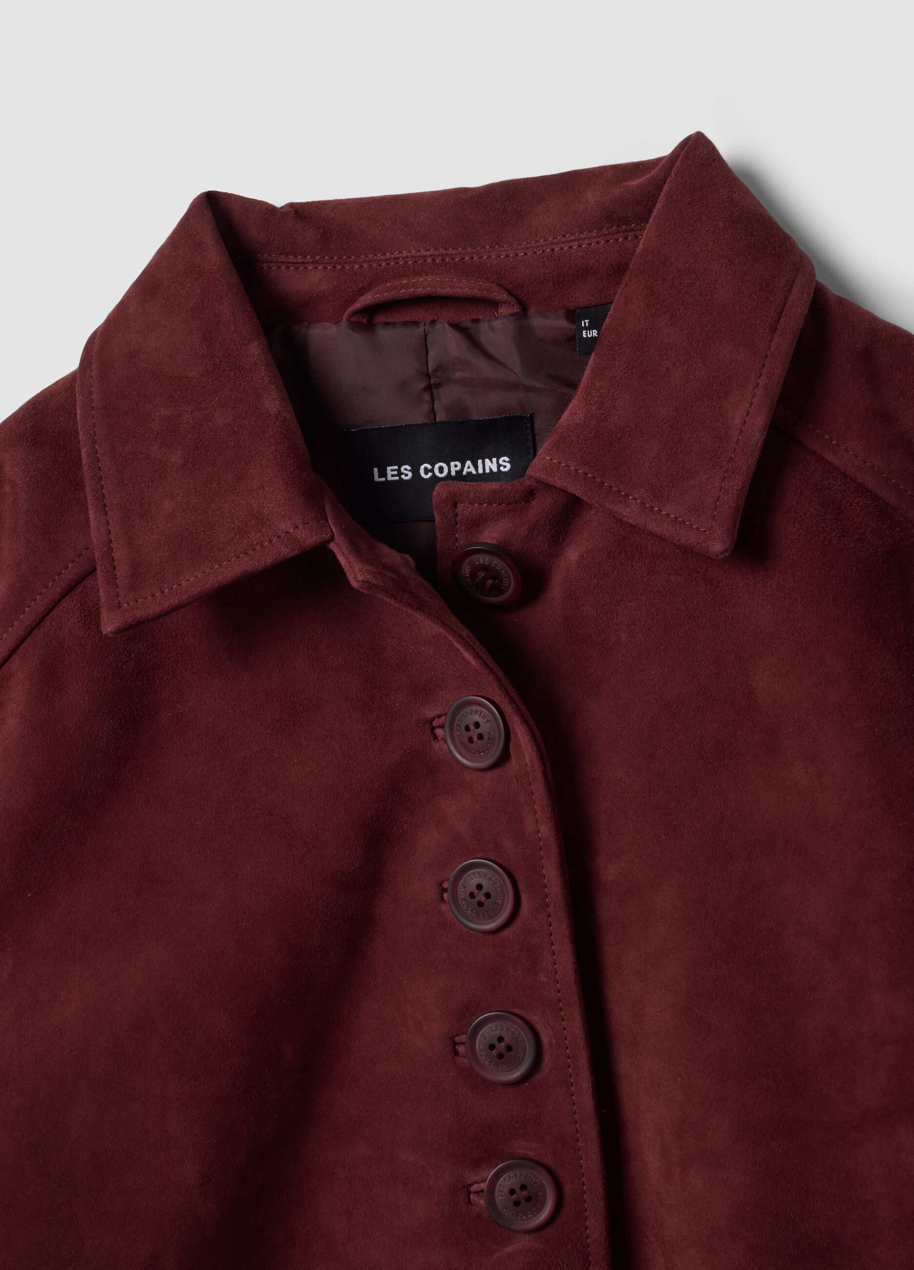 Giacca rossa in vera pelle regular fit