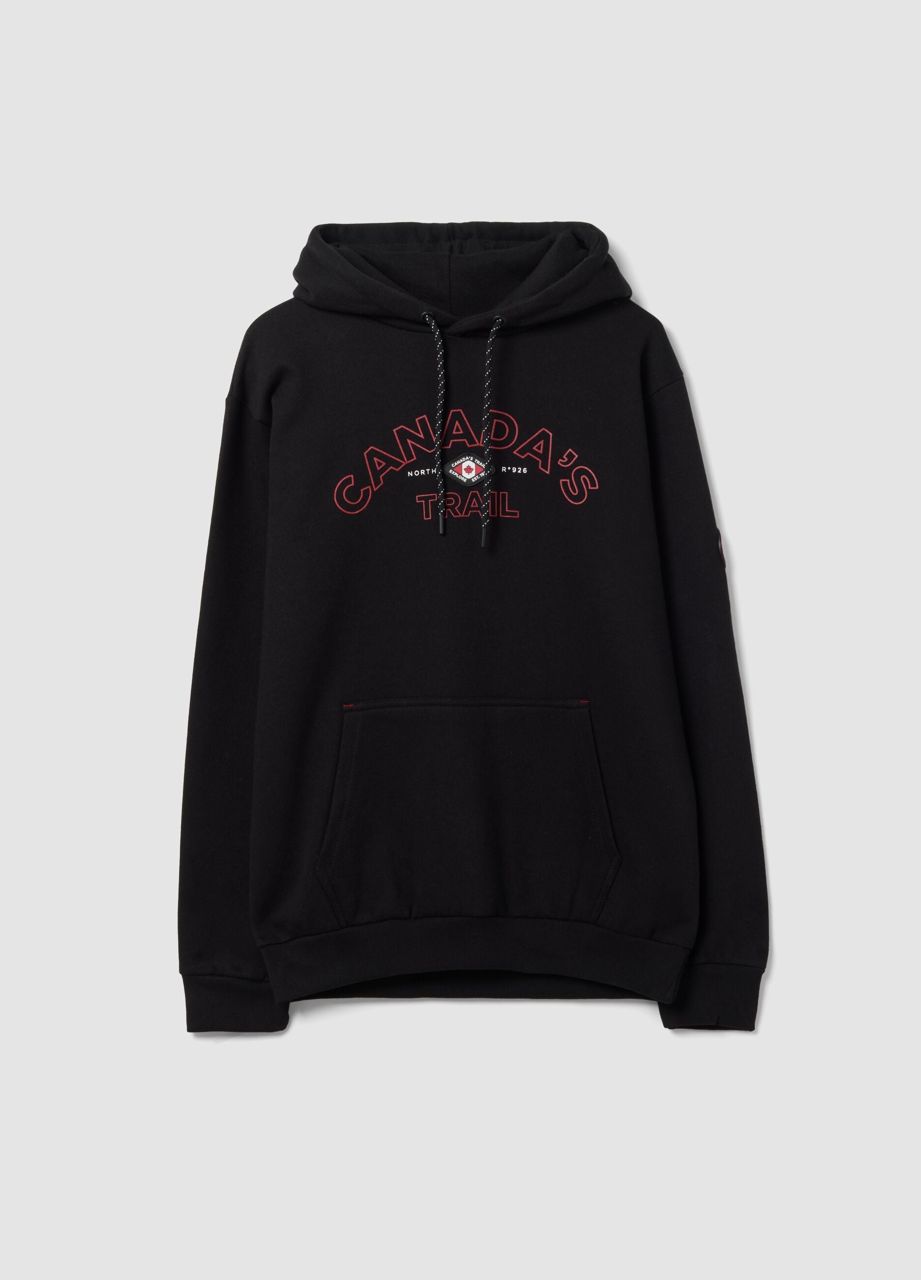 Black cotton-blend hoodie