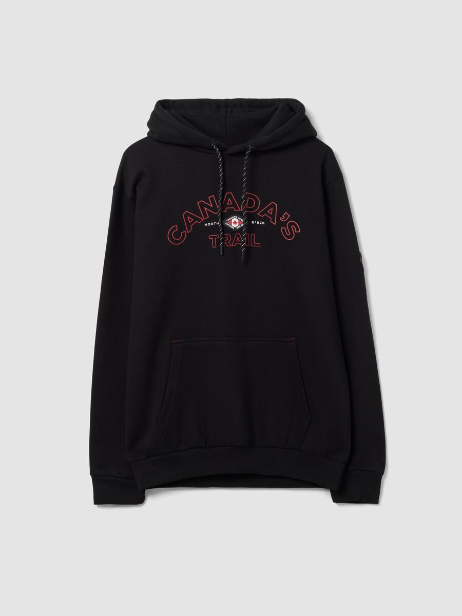 Black cotton-blend hoodie_0