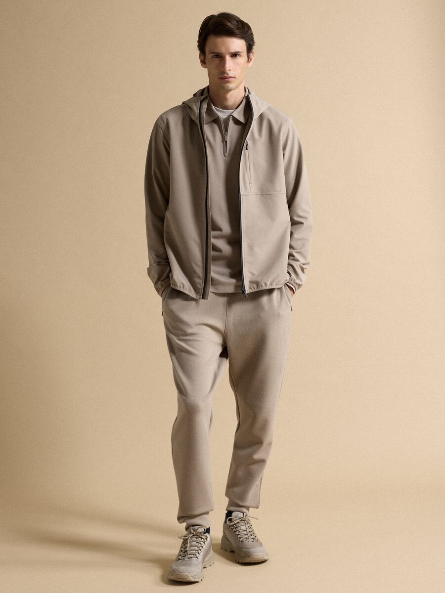 Grey regular-fit joggers in stretch Easy Dry fabric_1