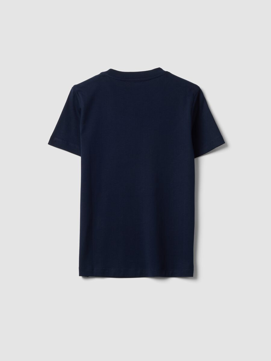 T-shirt blu in puro cotone supima a maniche corte regular fit_6