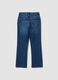 Blue stretch cotton denim flare jeans_6