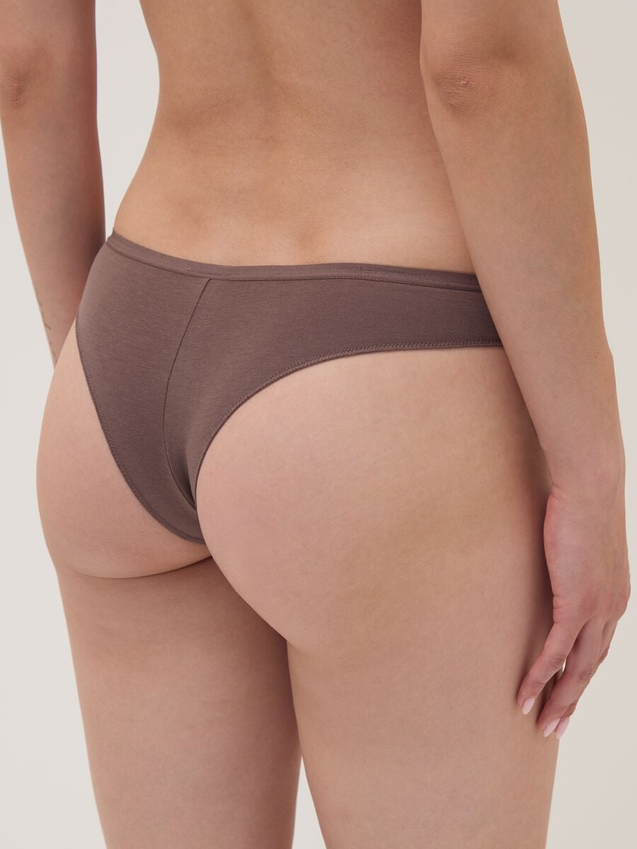 Multipack of five multicolour Brazilian briefs in stretch cotton_2