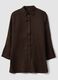Oversized pure linen brown shirt_4