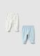 2-pack of organic cotton leggings in blue and white_0