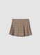 Girls&rsquo; brown checked stretch viscose skort_0