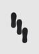 Black Invisible Socks Tripack in Regular Fit Cotton Blend_0