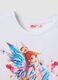 Pink and white stretch-cotton mini dress with tulle skirt for girls, regular fit_3