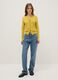 Yellow Crew Neck Regular Fit Cardigan_0