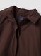 Short brown cotton-blend trench coat with shirt collar_5
