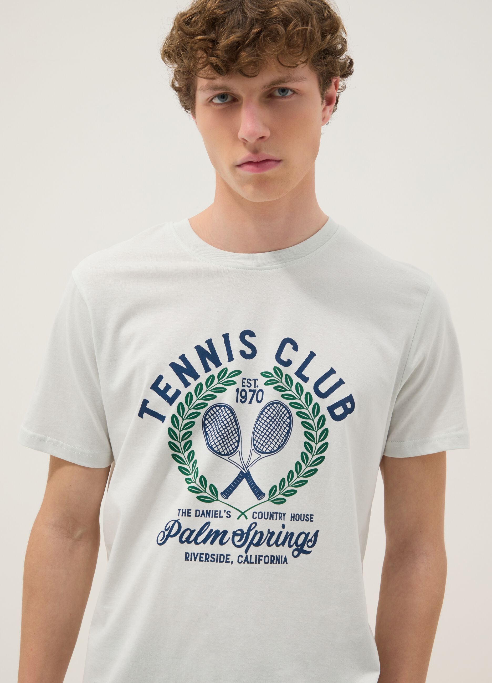 White printed pure cotton regular-fit T-shirt