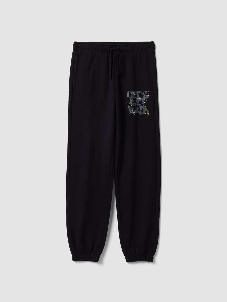 Pantaloni jogger neri in puro cotone_3