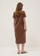 Brown midi dress in stretch cotton_3