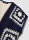 Blue and white regular-fit crochet cotton-blend gilet_5