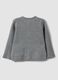 Grey cardigan in pure organic cotton knit for babies_1