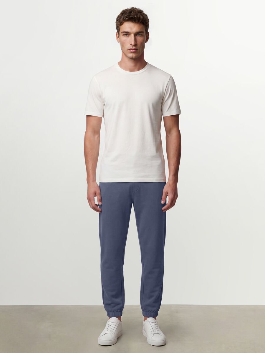 Pantaloni jogger grigi in misto cotone regular fit_0