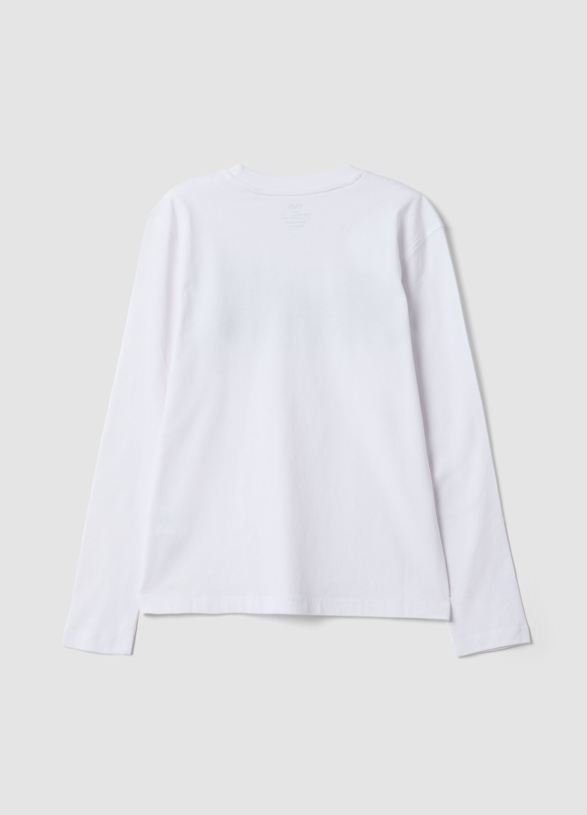 White organic cotton T-shirt with &ldquo;Street Tag&rdquo; print for boys