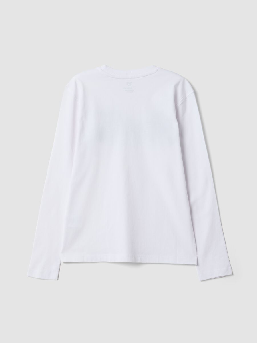 White organic cotton T-shirt with &ldquo;Street Tag&rdquo; print for boys_4