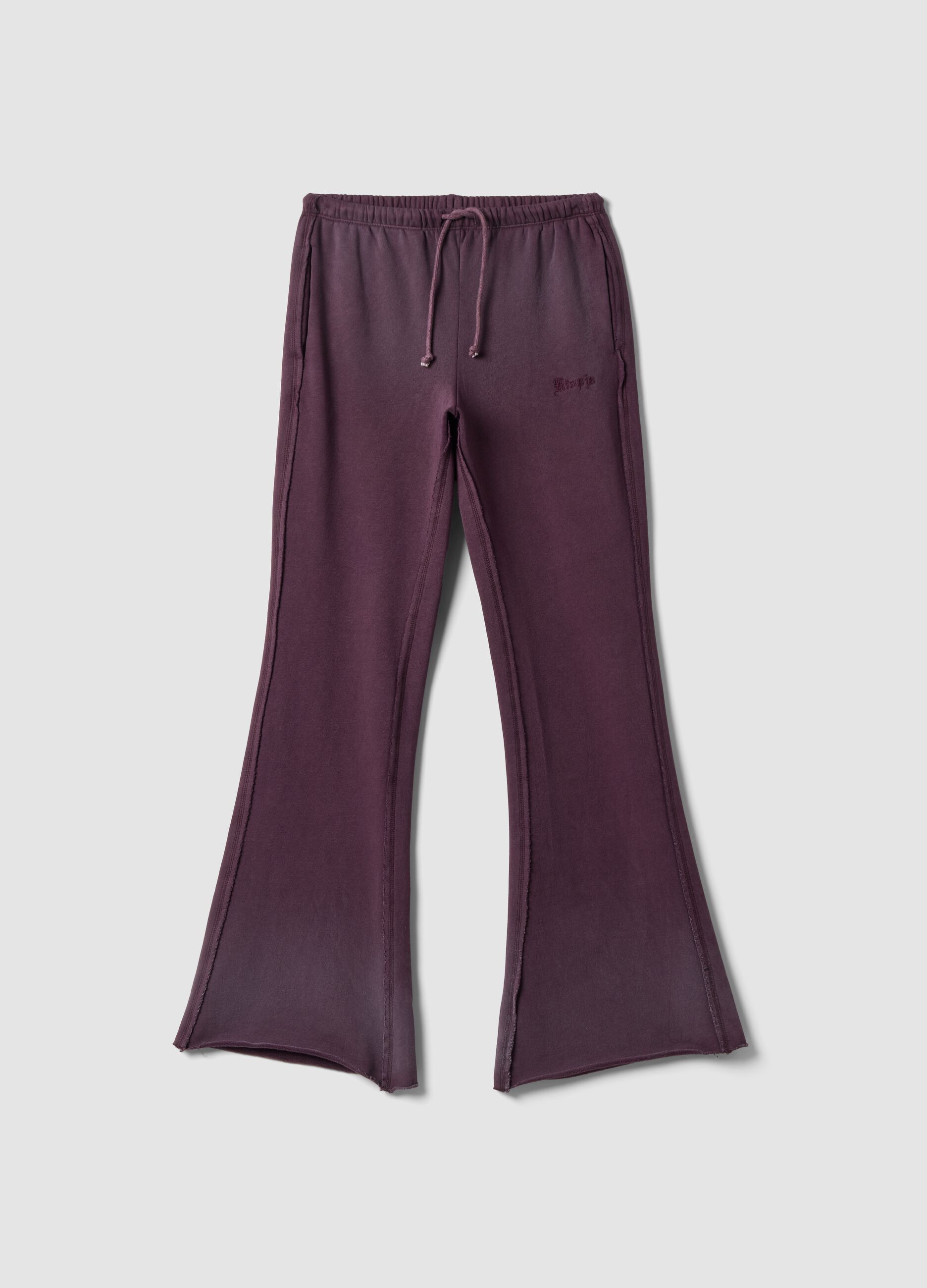 Sun-Faded Burgundy Flare Sweatpants