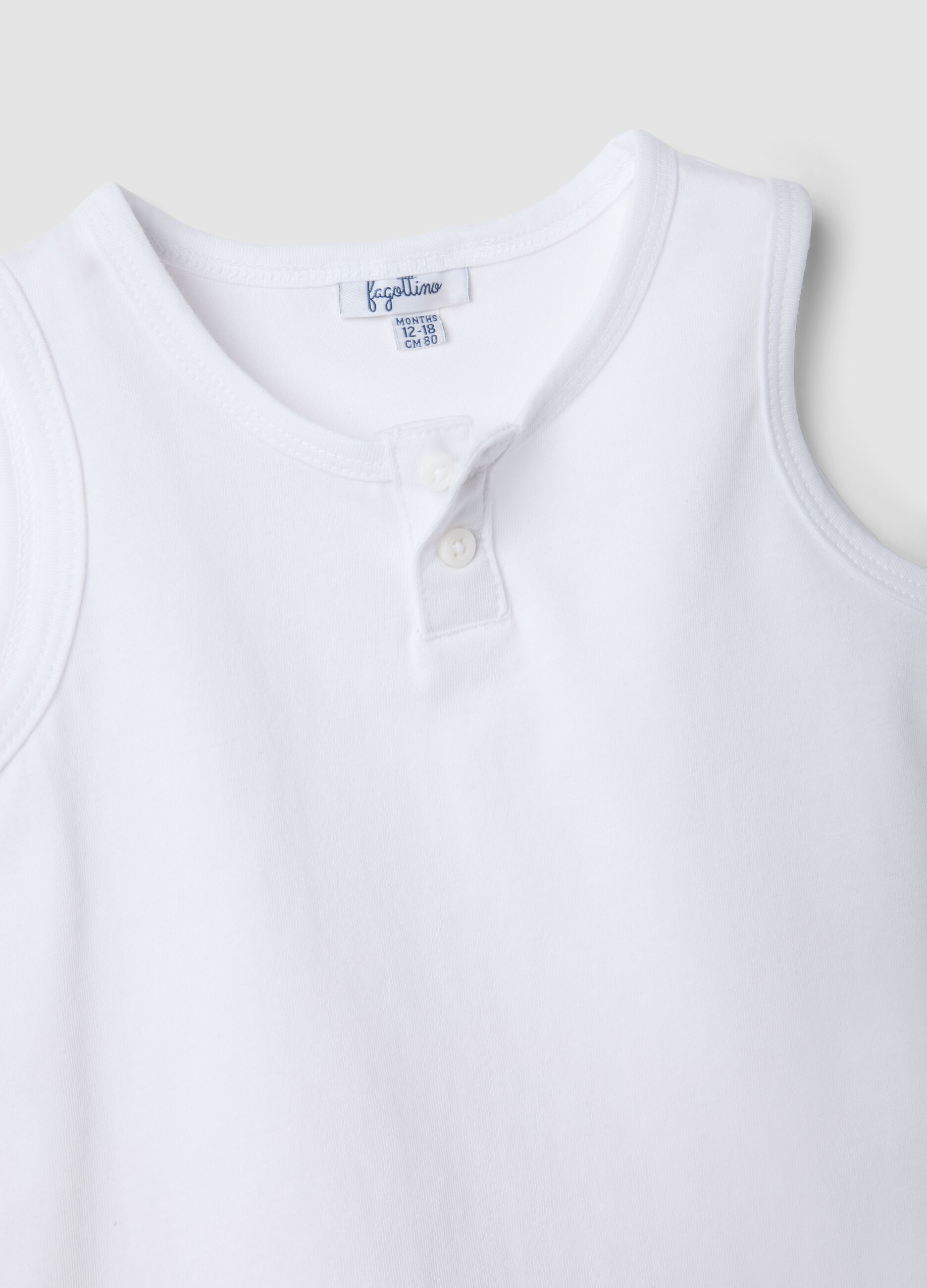 White pure cotton vest top