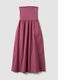Pink strapless maxi dress in stretch cotton, regular fit_4