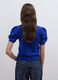 Blue stretch viscose crew-neck top, regular fit_3