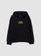 Black oversized pure cotton gaming hoodie for boys_3
