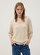 Beige open-knit floral regular-fit top_2