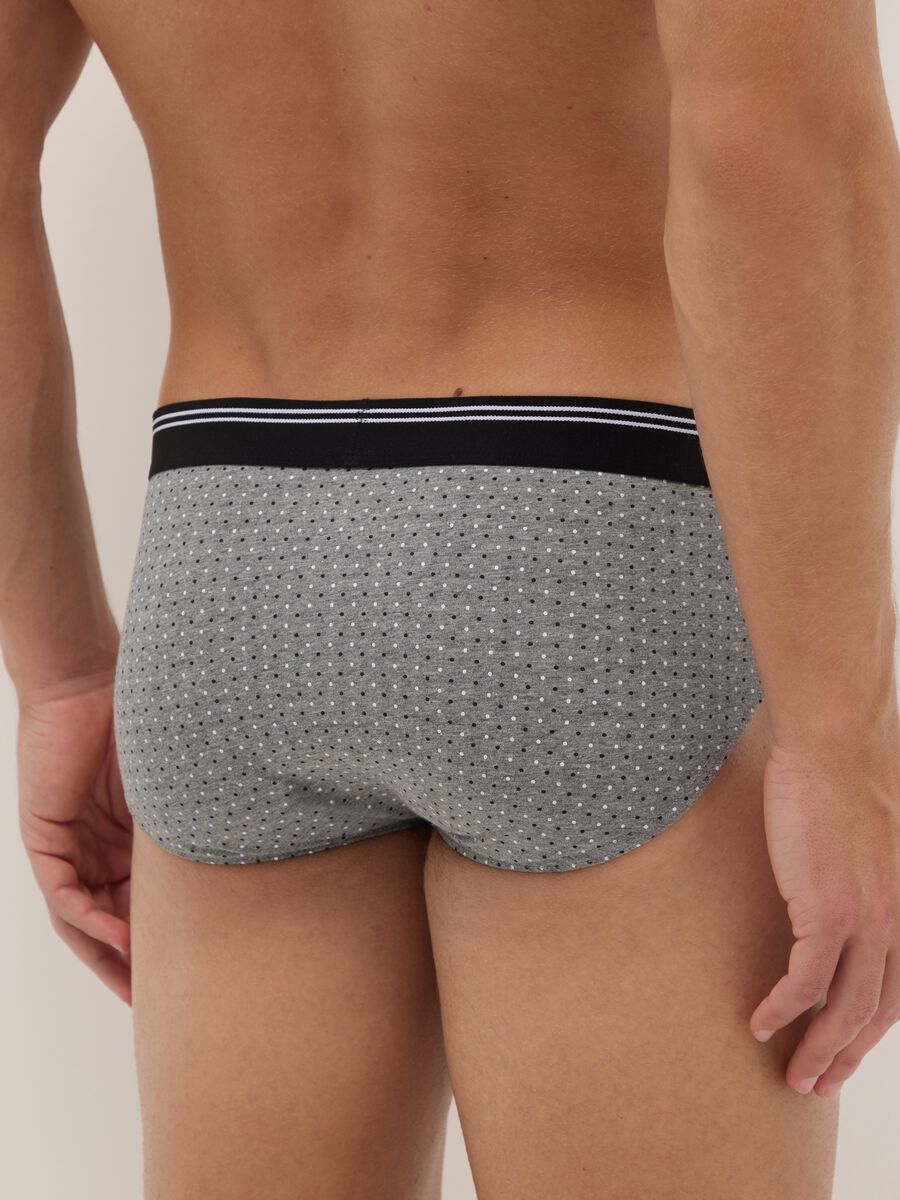 Tripack of multicoloured check pattern briefs in stretchy cotton with regular fit_2