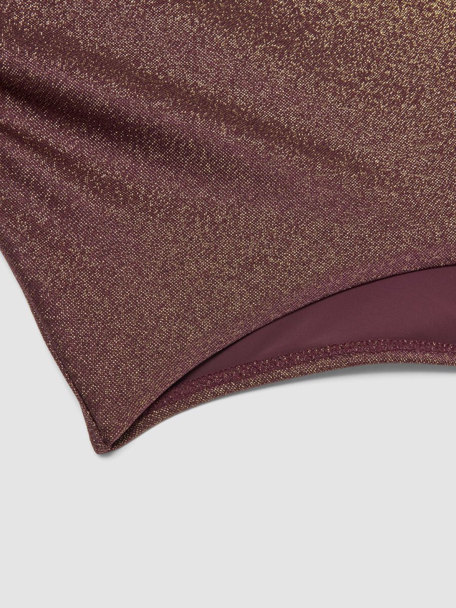 Brown stretch one-piece swimsuit with glitter texture_5