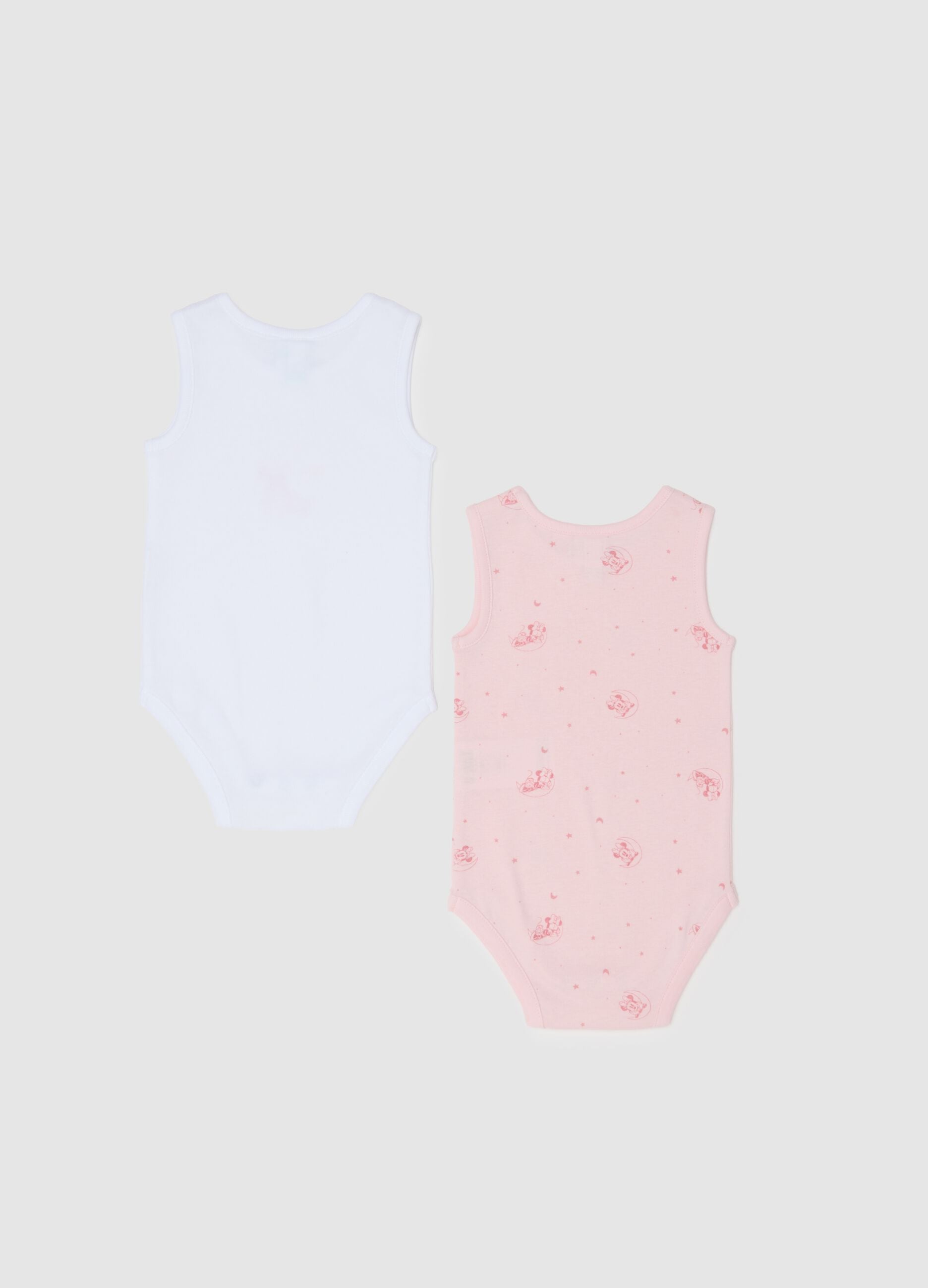 Multicoloured pure cotton Disney print baby bodysuit twin pack