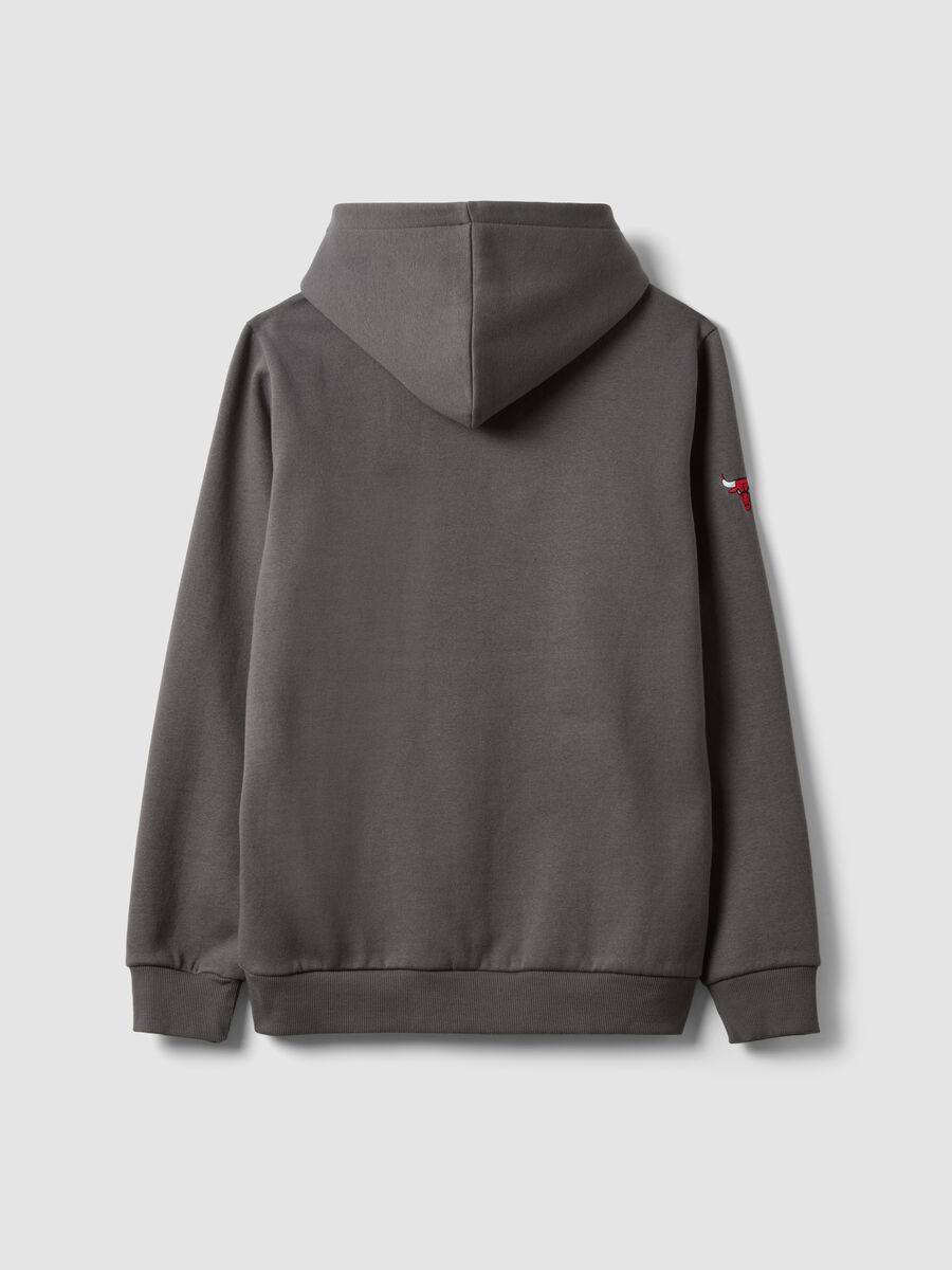 Grey cotton-blend hoodie with Chicago Bulls print_2
