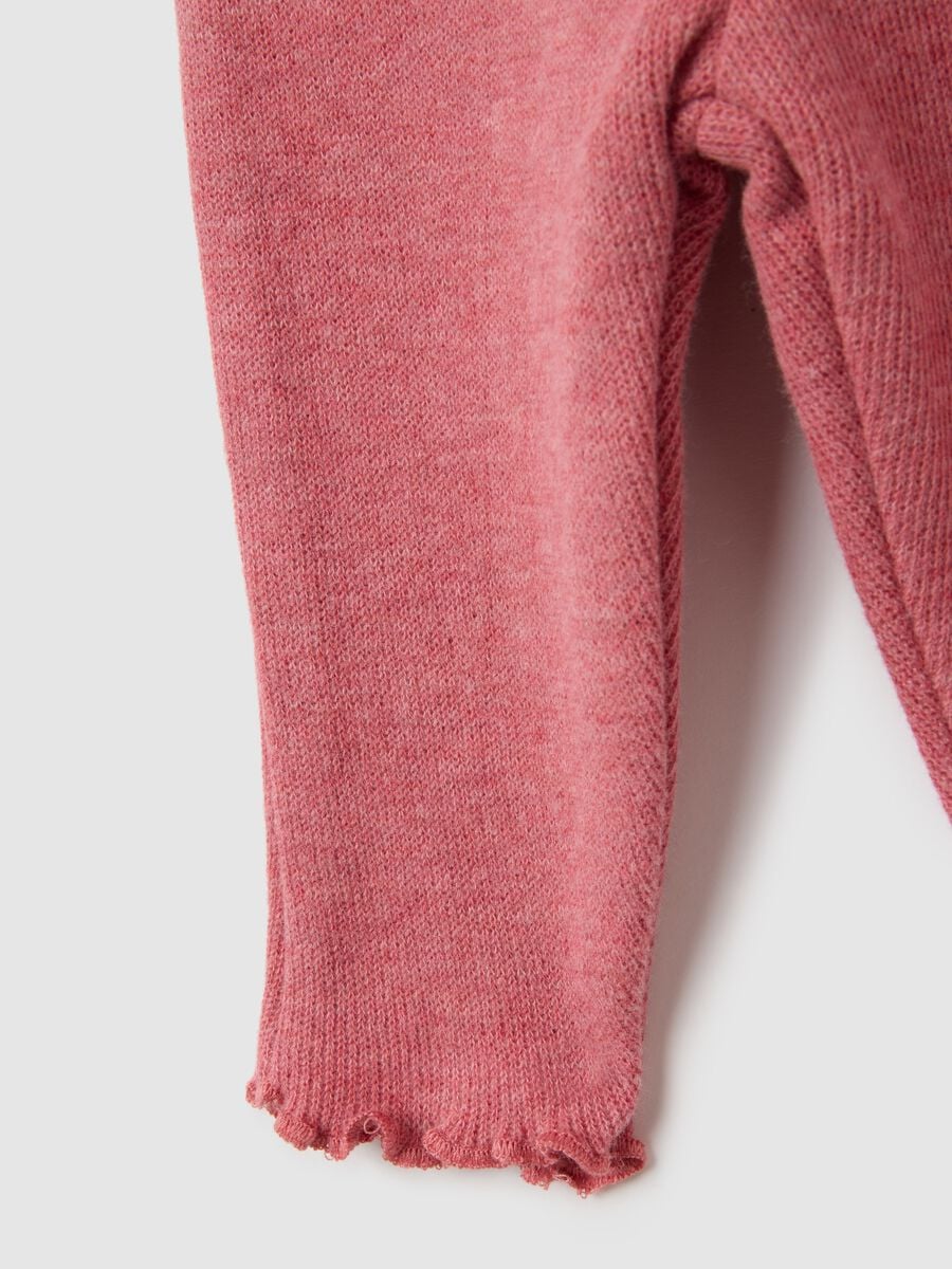 Baby Girl Pink Cotton Slim Fit Leggings_3