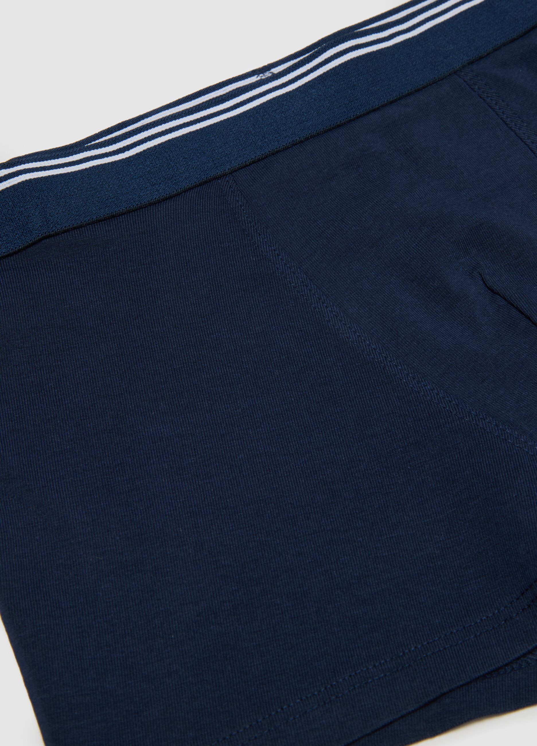Regular fit boys' blue boxer shorts in stretch cotton