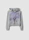 Grey pure cotton hoodie with Lilo & Stitch print for girls_3