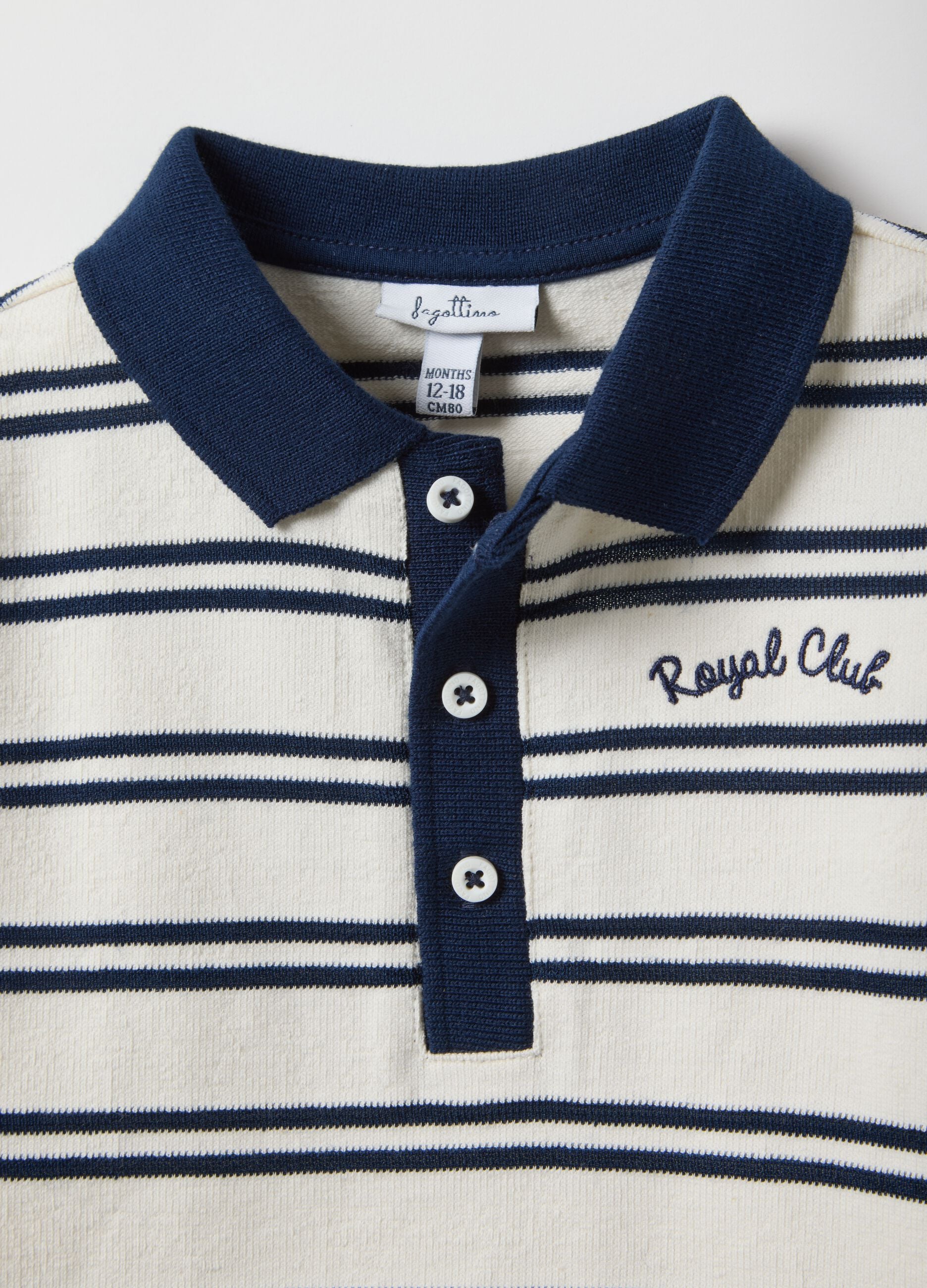 Regular fit multicolour striped cotton blend polo for boys
