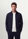 Blue cotton-blend sweatshirt with crew neck and zip, regular fit_1