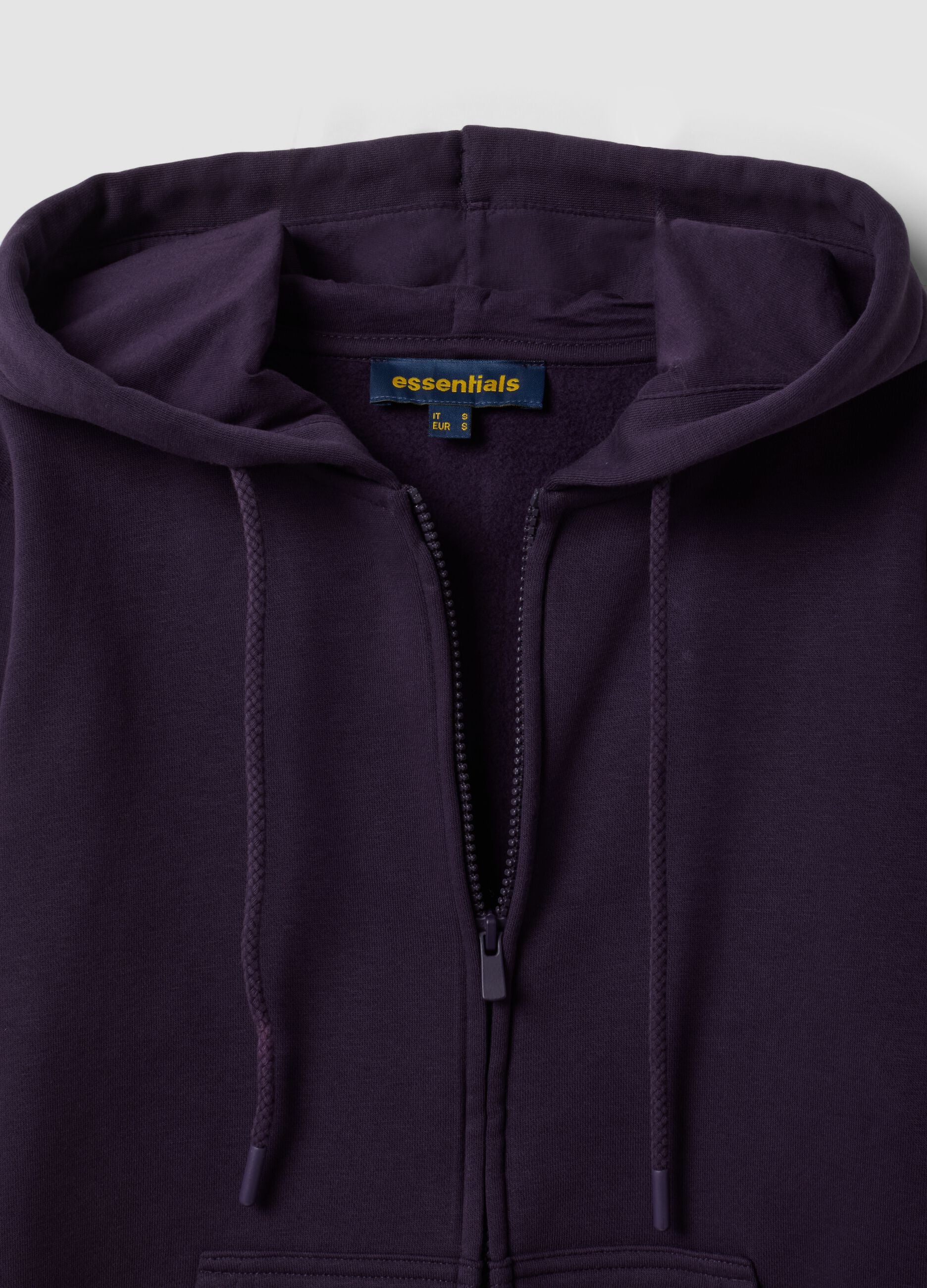 Purple cotton-blend hoodie, regular fit