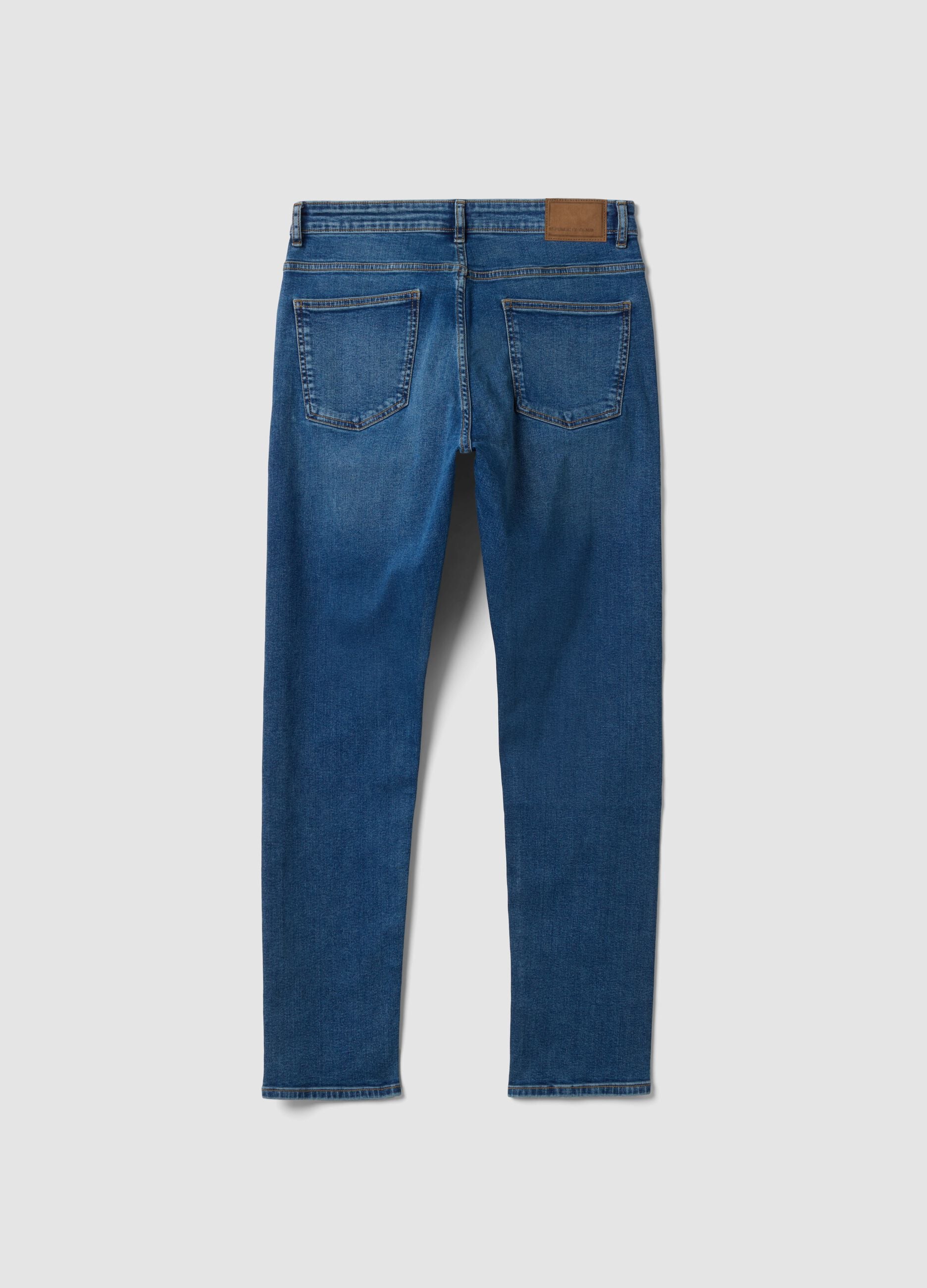 Blue skinny-fit stretch cotton denim jeans
