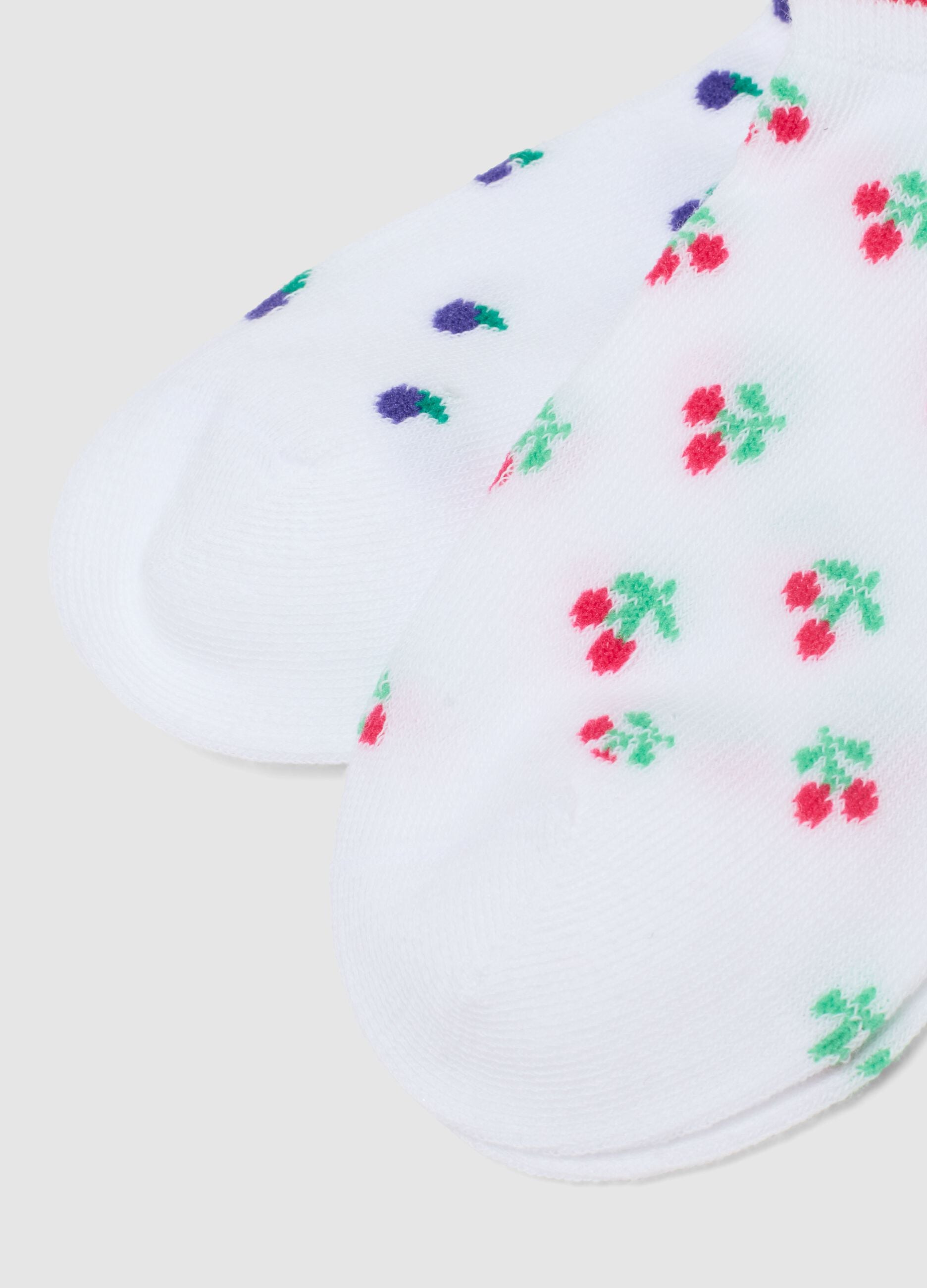 Girls' Multicolor Cotton Blend Fruit Socks Multipack