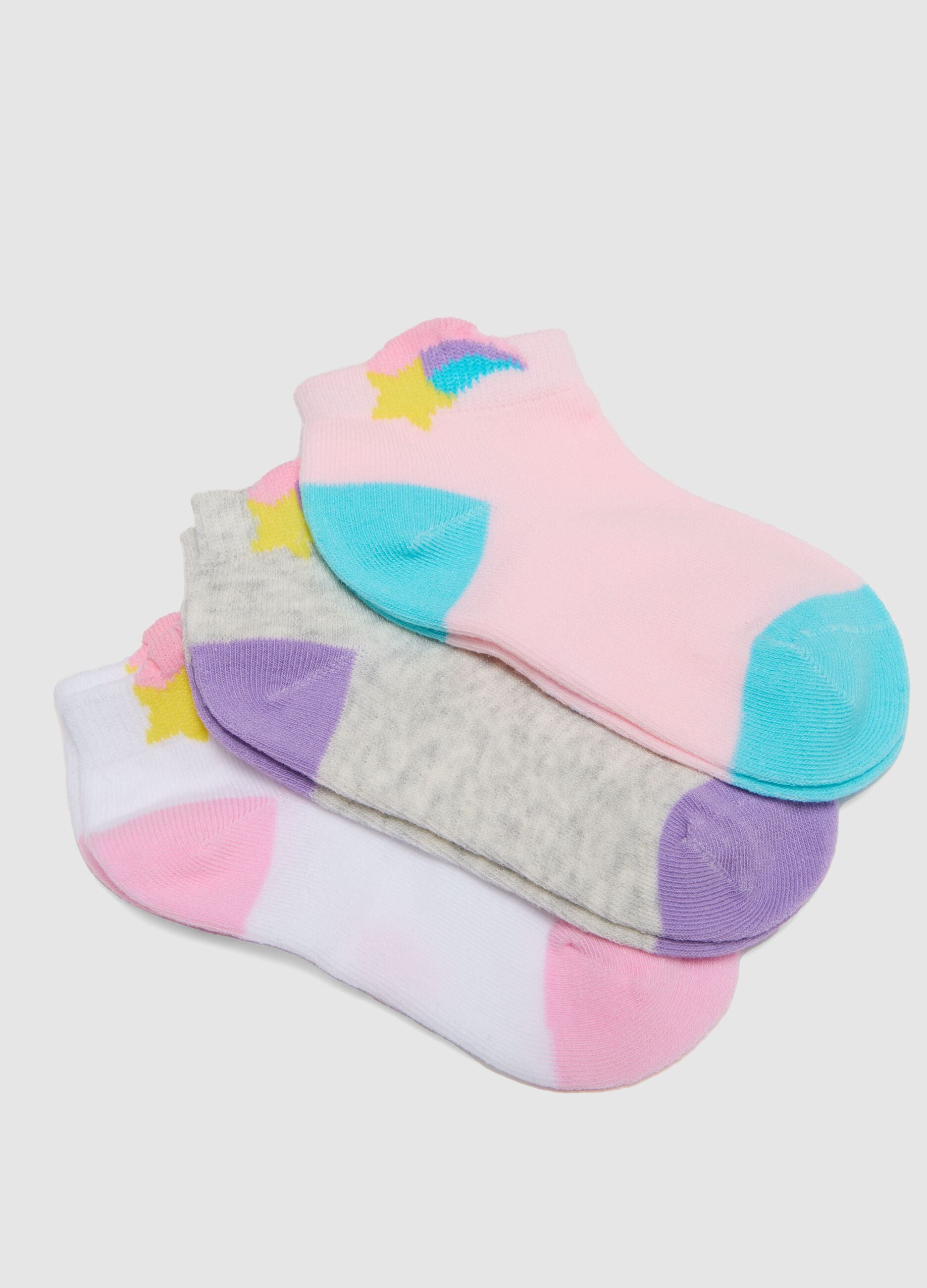 Multipack of multicolour cotton blend girl's socks regular fit