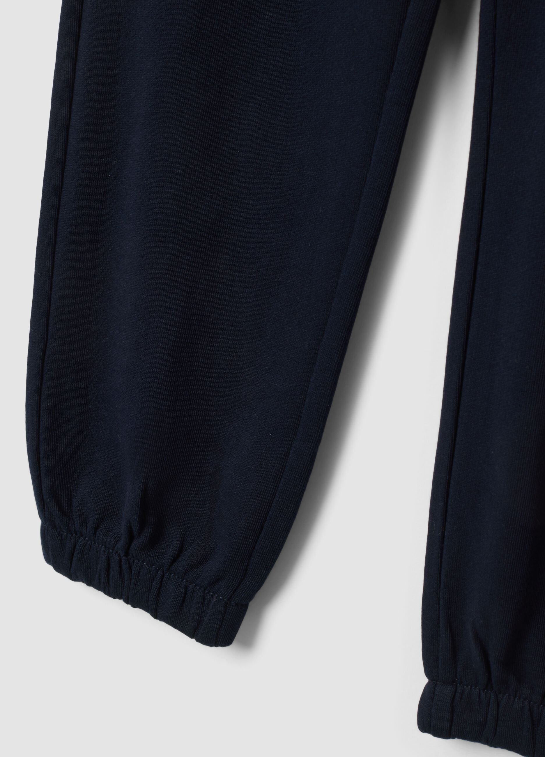 Blue cotton and viscose blend jogger trousers
