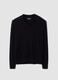 Black viscose-blend polo shirt with V-neck and regular fit collar_4