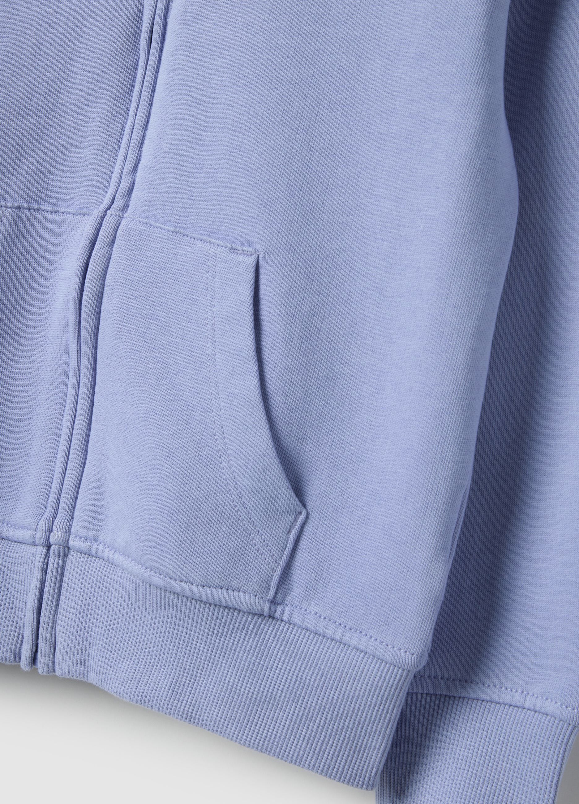Blue hooded sweatshirt for girls in pure cotton with regular fit