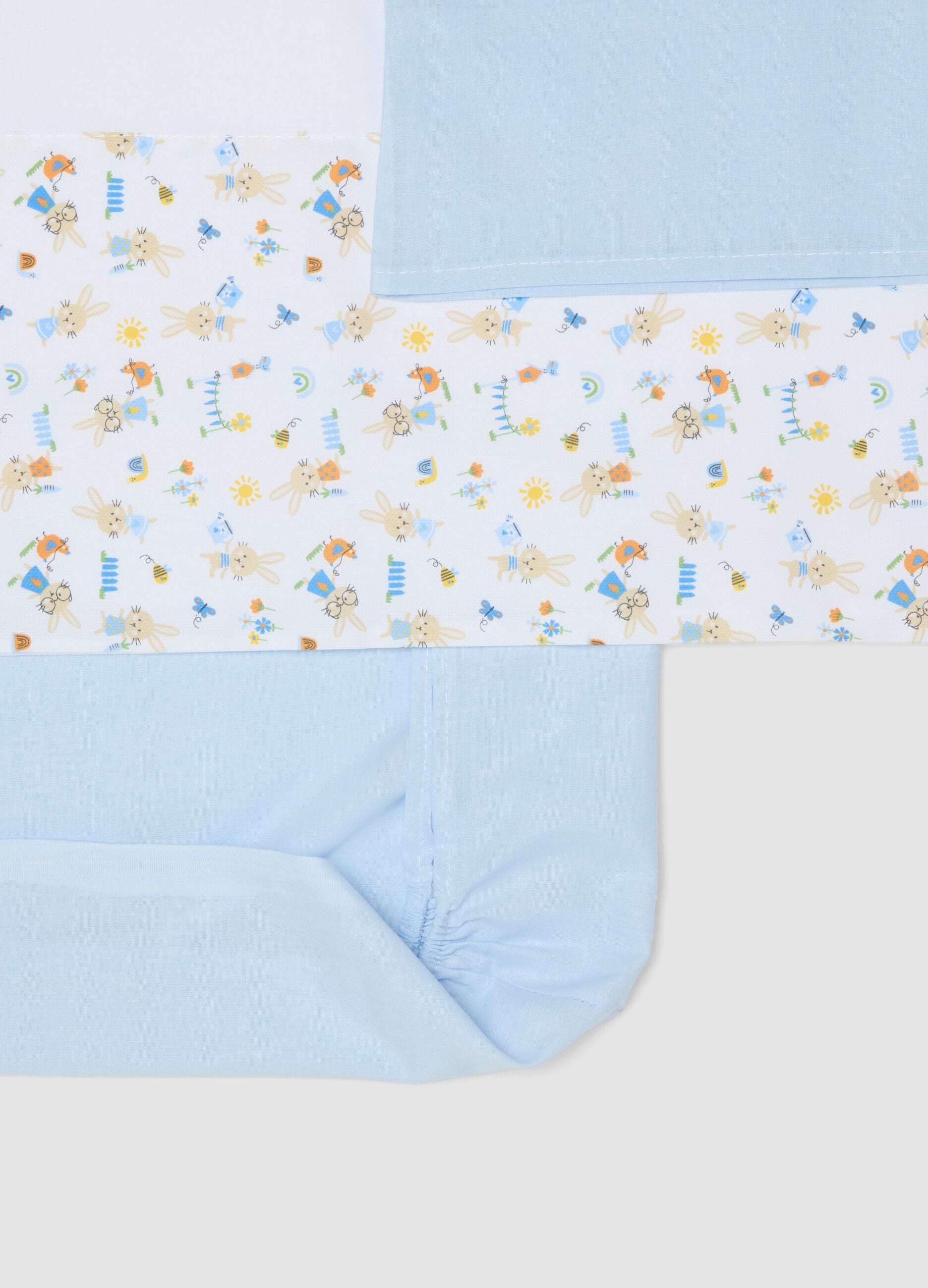 Newborn multicolour pure cotton cot sheet set
