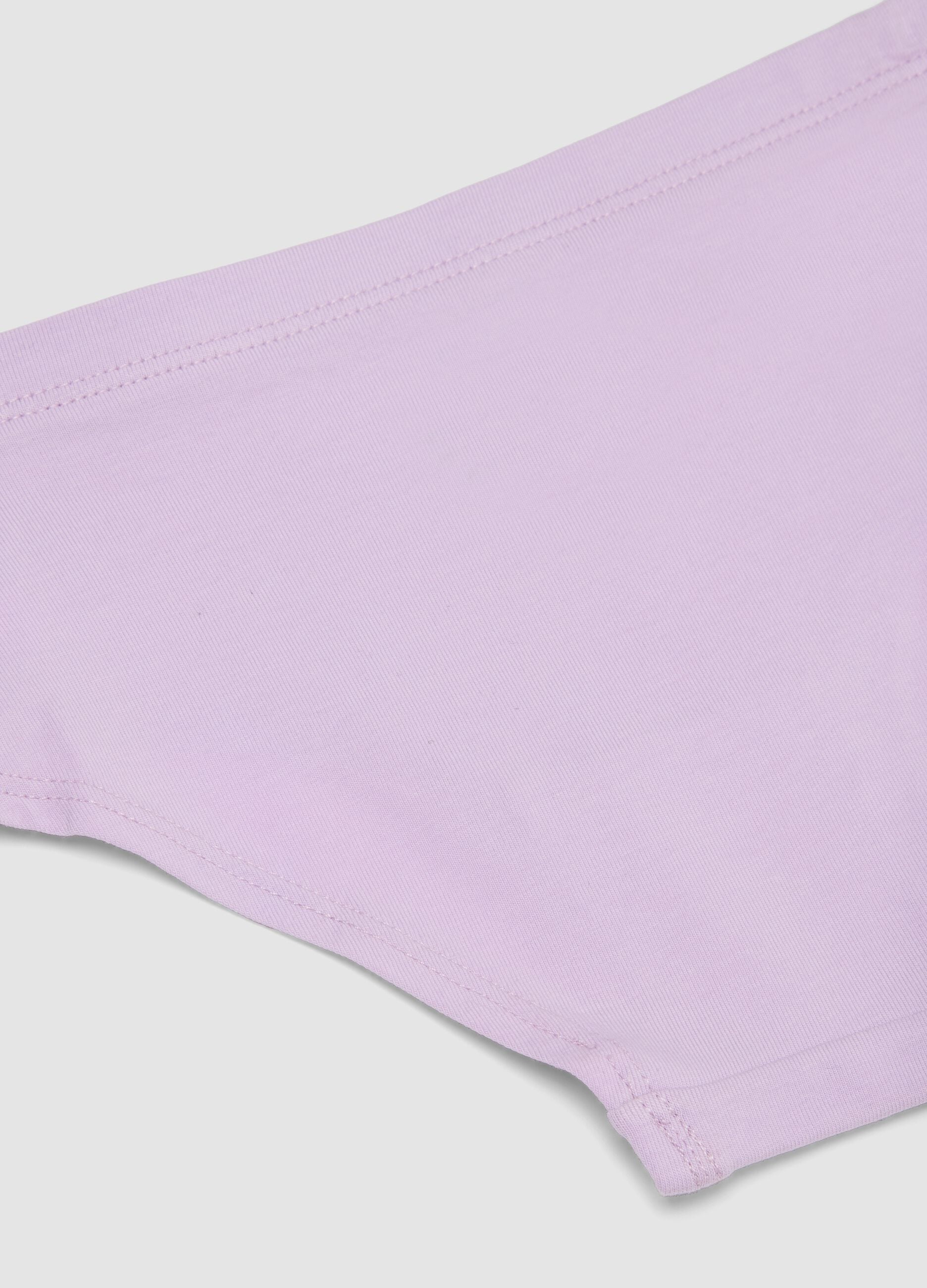 Girls&rsquo; purple stretch organic cotton briefs with star detail