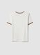 White stretch viscose crew-neck T-shirt with contrast trim_1