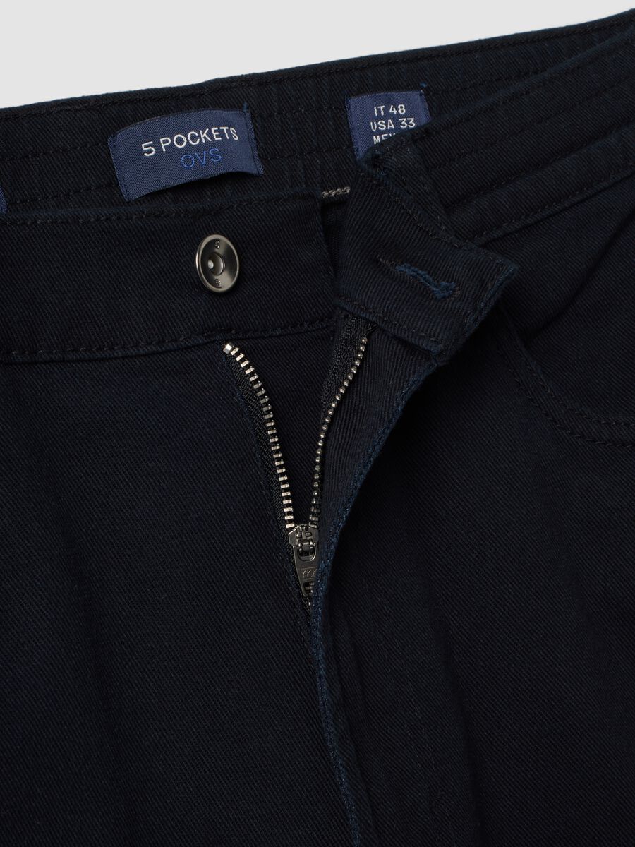 Black straight-leg trousers in stretch cotton twill_6