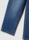 Jogger denim blu in cotone elasticizzato con vita elasticizzata per bambino_3